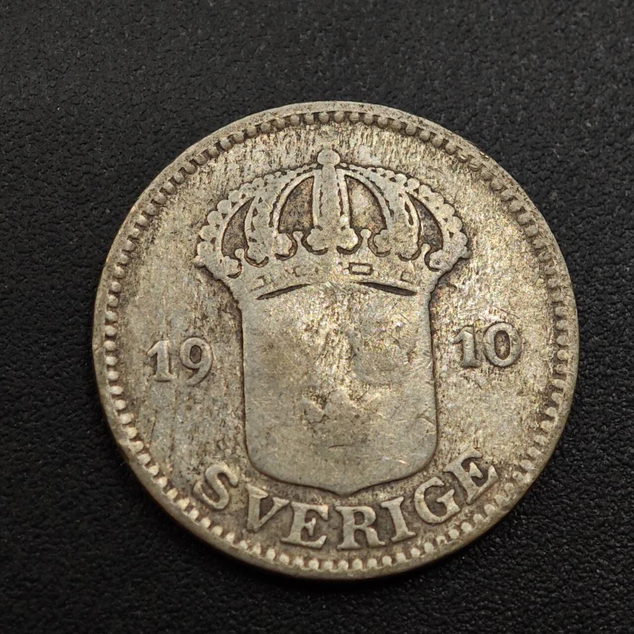 【淘币小摊】实时拍第八百八十五拍   小银币场    每周一统一发货 瑞典1910年25欧尔银币