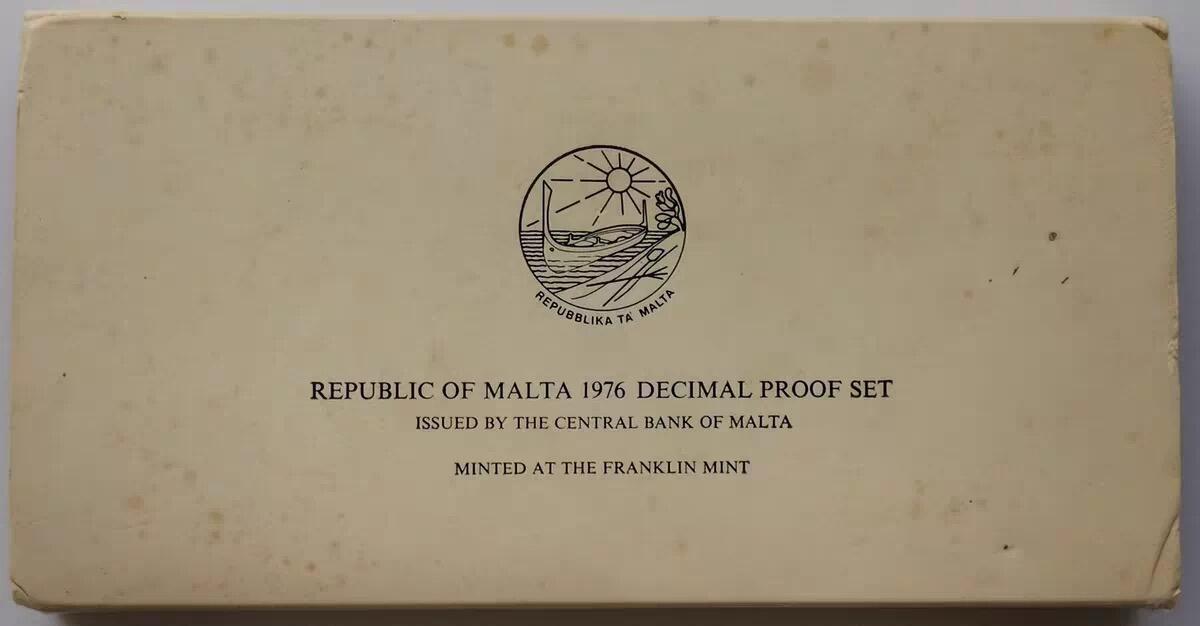 精品币专拍场 原盒证Proof-2 马耳他1976年精制硬币9枚套币全套1-2-3-5-10-50分