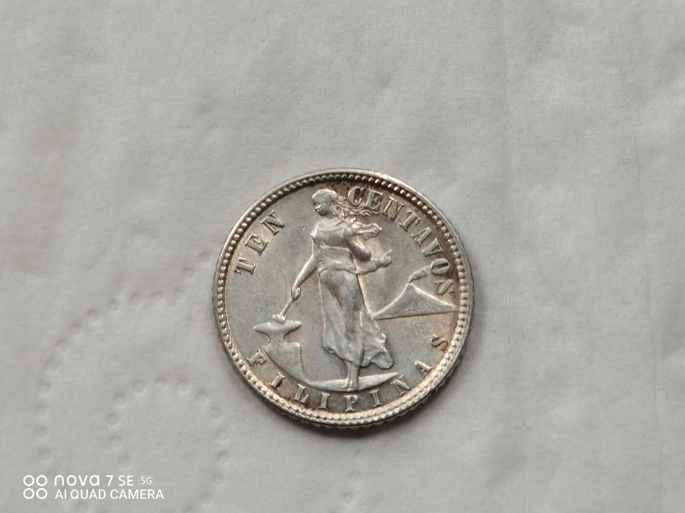 银币 1945年美属菲律宾10分小银币