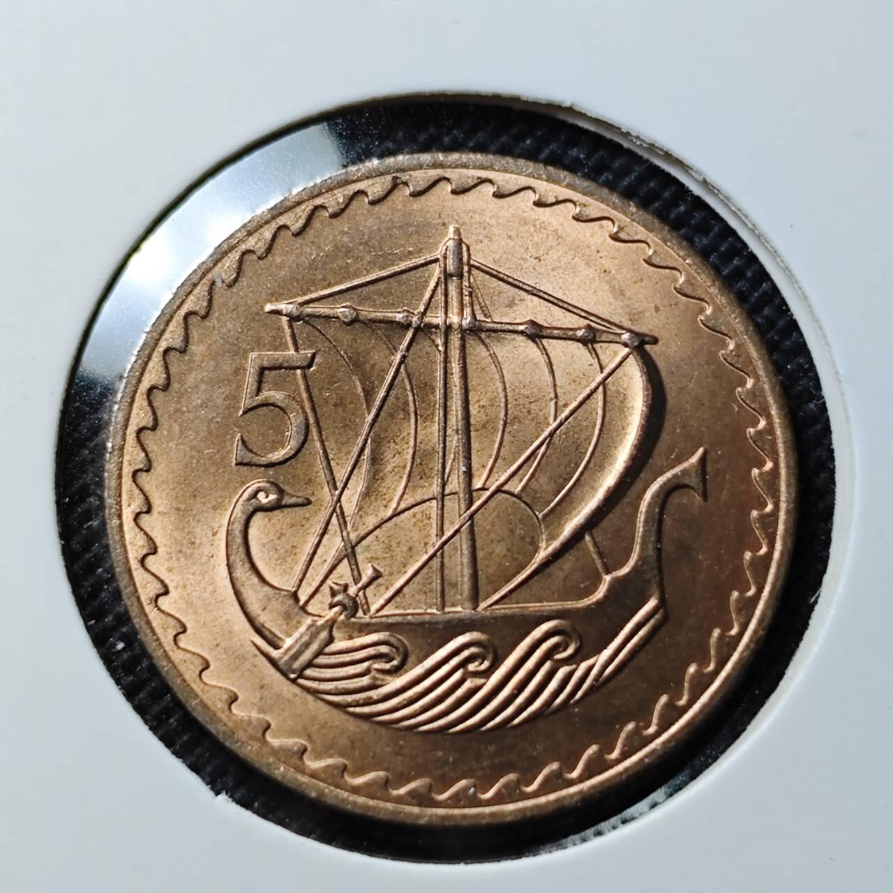 KK钱币收藏小铺  第412期 2月预留时间 周末发货 1963塞浦路斯5米尔 好品铜币