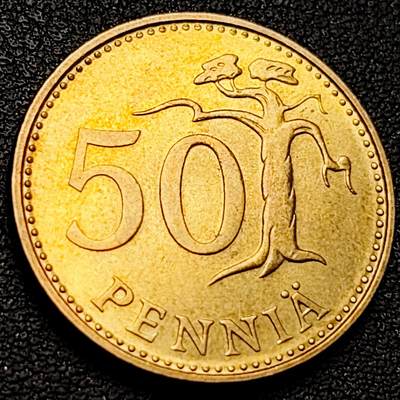 泉币菌-第218场-拍品多 请提前出价 - 原铜光美品 芬兰50芬尼 1982年 皇冠狮子 欧洲币