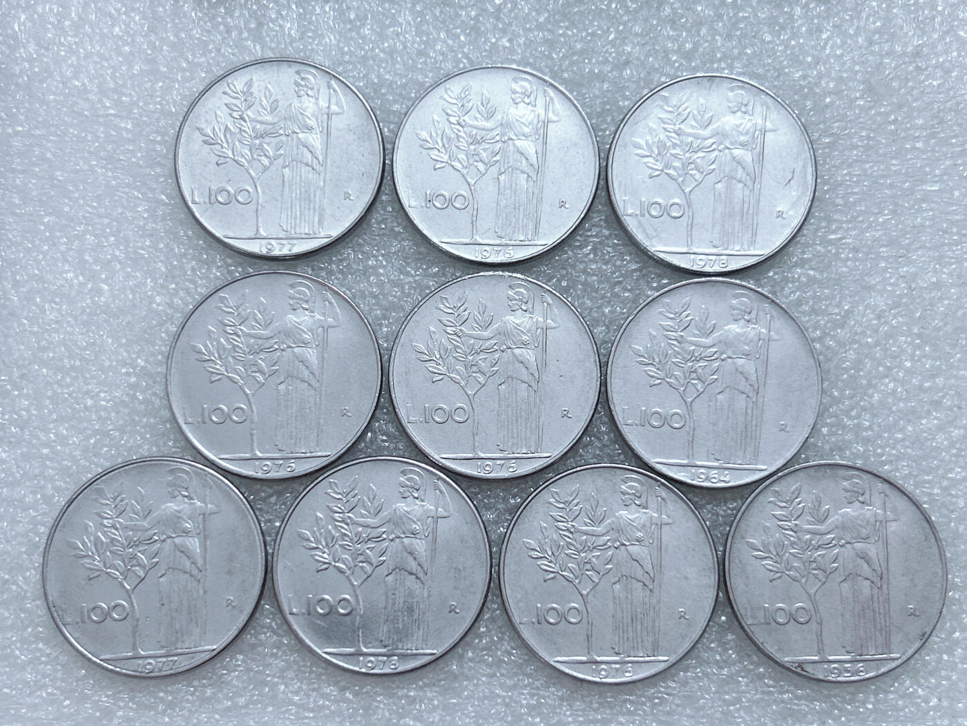 第一海外回流一元起拍收藏 散集专场  第310期 意大利100里拉不锈钢币 10枚