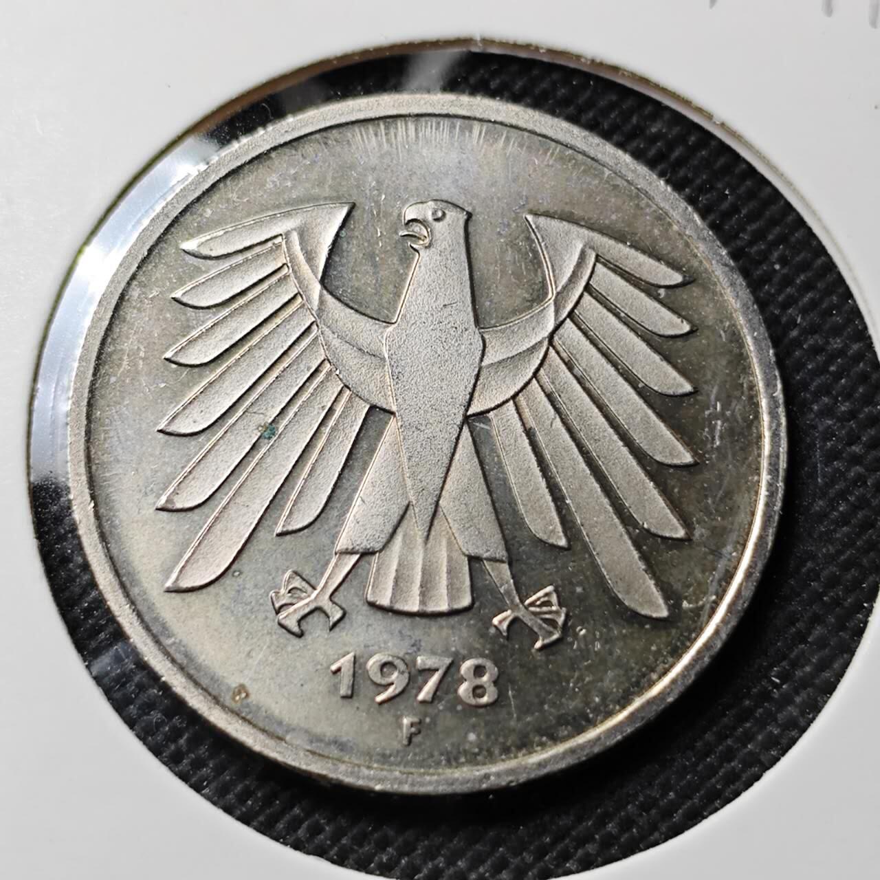KK钱币收藏小铺  第412期 2月预留时间 周末发货 1978联邦德国5马克 精制币