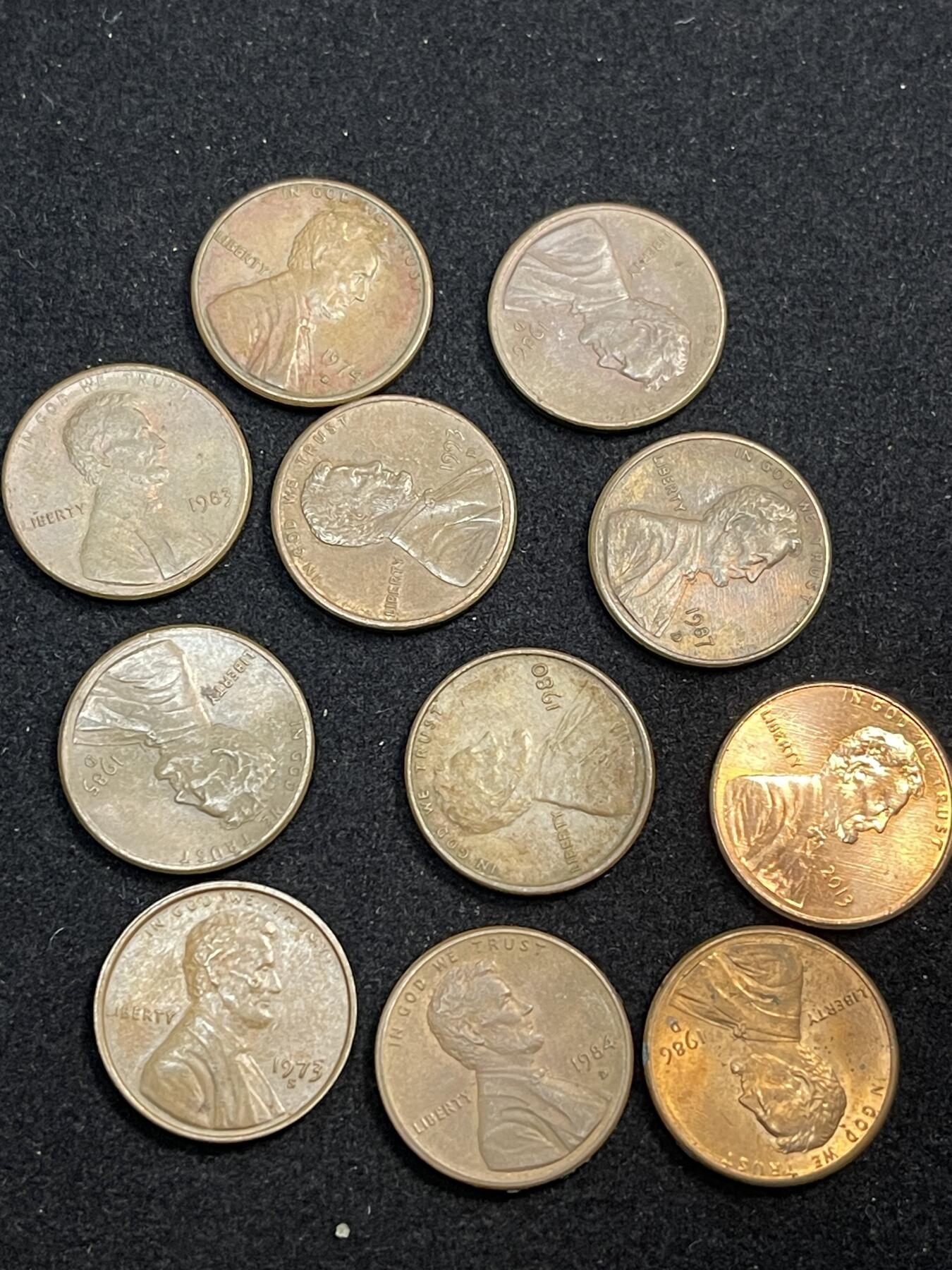 限时免佣！春季钱币邮票杂项专场拍卖-第二期 一美分林肯头硬币 一组10枚