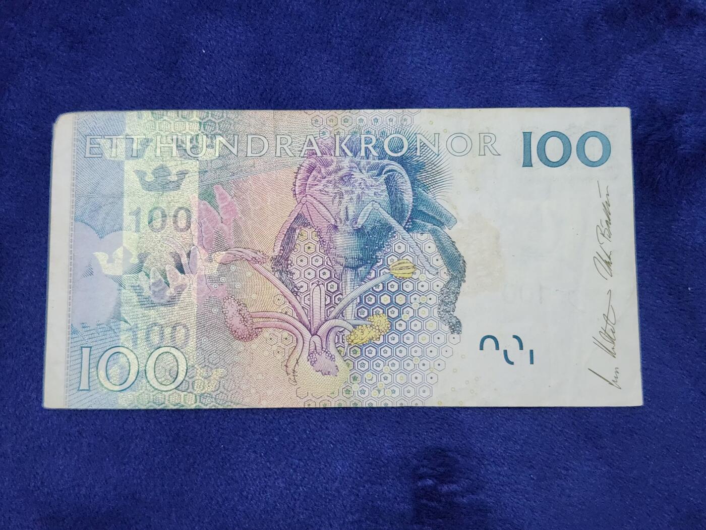 3月29号晚上8点 外国纸币自动截拍第48场 瑞典新版100原票 小头水印