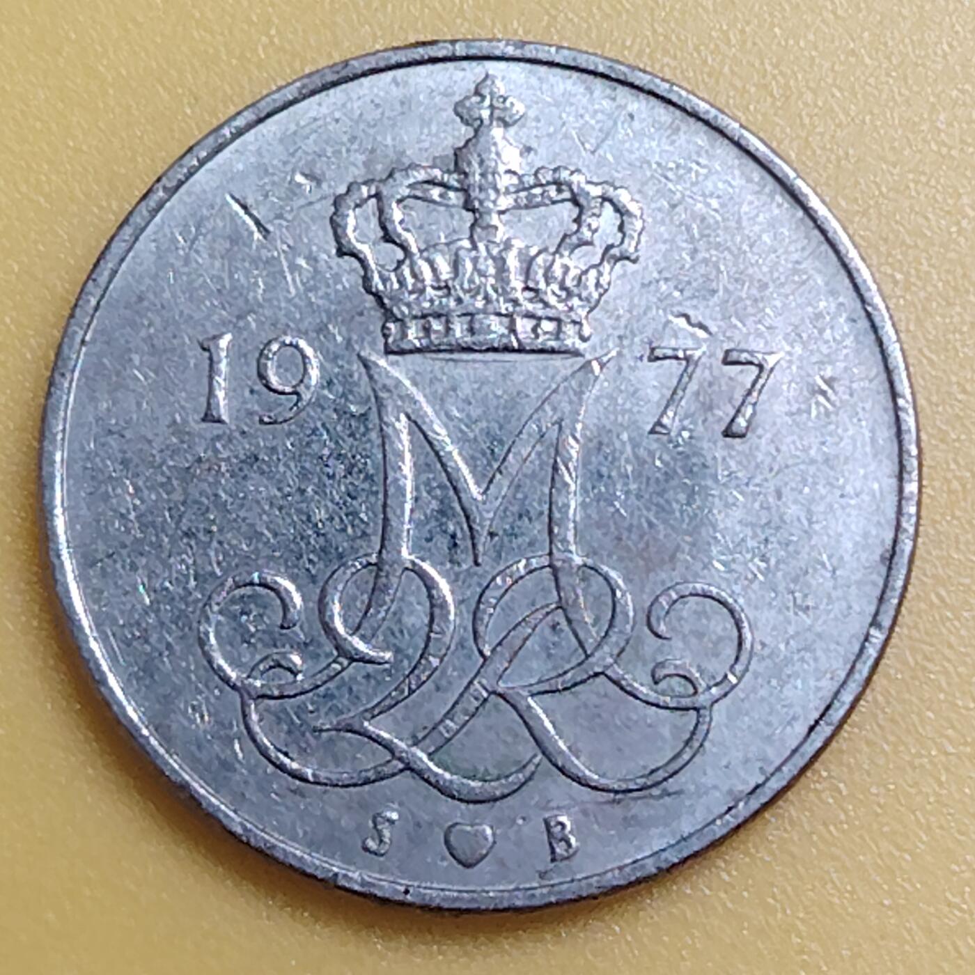 布加迪🐬～世界钱币(上海)🌾第 286 期 /  各国套币和散币 丹麦🇩🇰 1977年 10奥尔