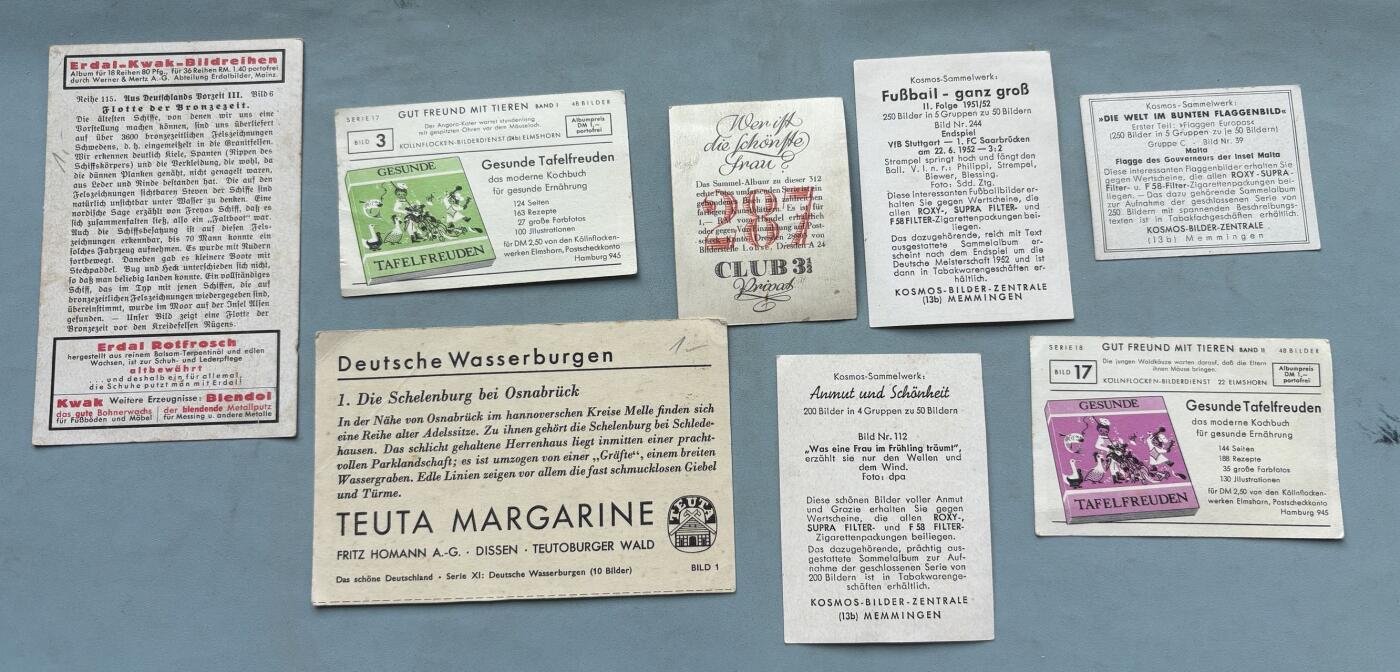 盛世勋华——号角文化勋章邮票专场拍卖第312期 德国1950年代生活科普与休闲主题收藏卡一组