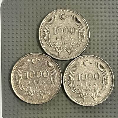 2026年第40场各国散币拍卖（总第190场） - 土耳其1000里拉3枚