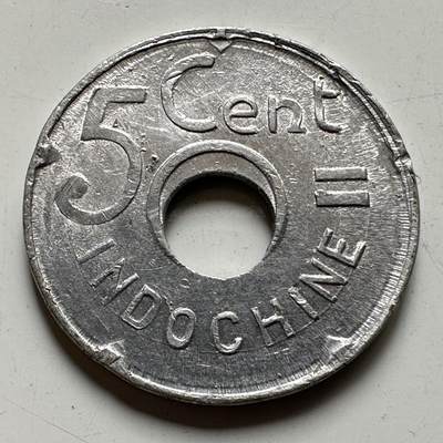 🌹外币初藏🌹🐯2026年第35场   每周二四六晚8️⃣点 接代拍 - 法属印度支那1943年5分