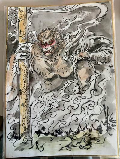 大麦马年第一场 - 半廷手绘A4 孙悟空