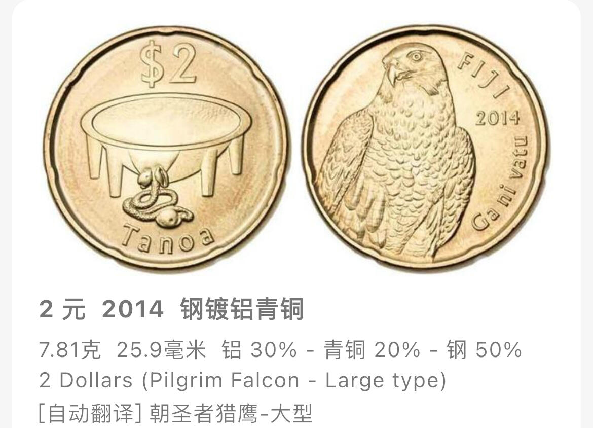 回流0406 斐济2014年2元 吸蜜鹦鹉
