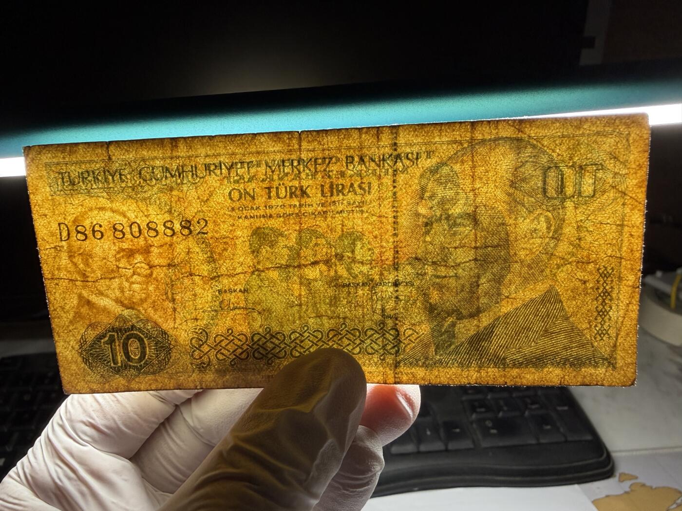 2026年集古藏今外币拍卖第三期-第10场—（总第320拍-纸币专场），本期拍完结算一次，发货时间2-3天，休息几天后继续新的一期拍卖。 1970年土耳其10里拉