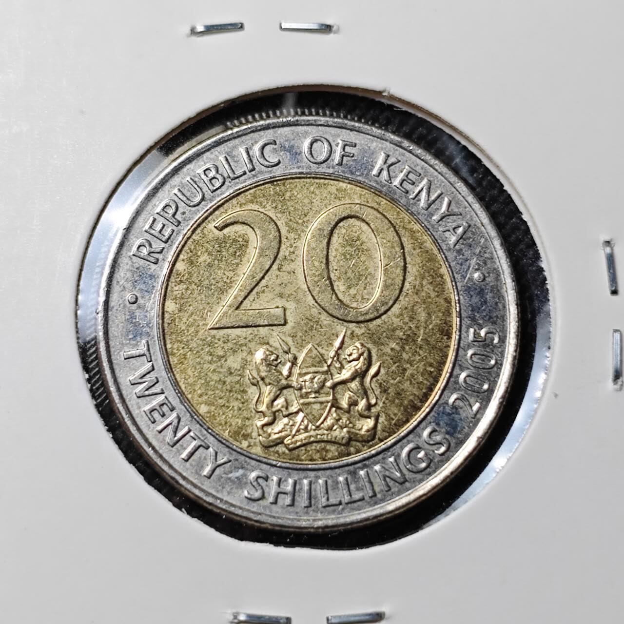 KK钱币收藏小铺  第412期 2月预留时间 周末发货 2003肯尼亚20先令 