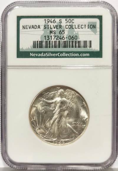 博洋堂世界钱币拍卖第167期（全场包邮） - NGC MS65 美国1946 S 行走女神半圆 麦稀奇所见最高分 老盒严评 源自于内华达收藏 收藏好物-2
