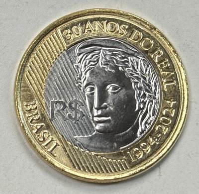S&S Numismatic世界钱币-拍卖 第124期  - 巴西2024年 里亚尔货币发行30周年 1里亚尔双色纪念币