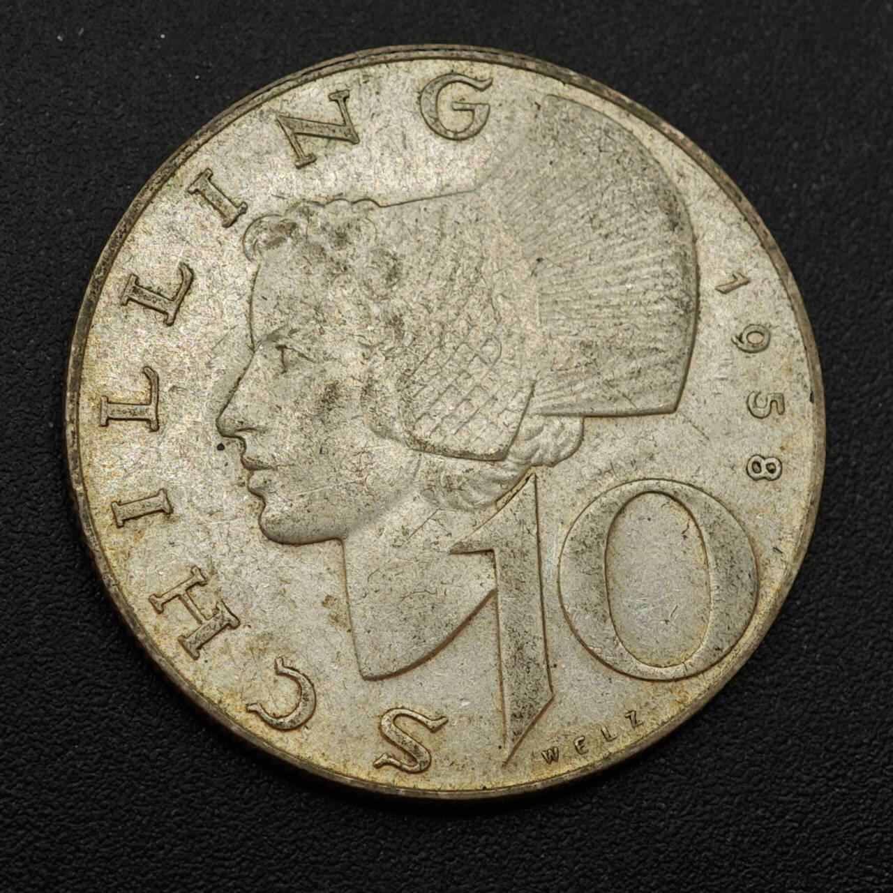 【淘币小摊】实时拍第八百八十五拍   小银币场    每周一统一发货 奥地利1958年10先令银币