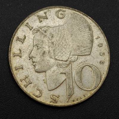 【淘币小摊】实时拍第八百八十五拍   小银币场    每周一统一发货 - 奥地利1958年10先令银币