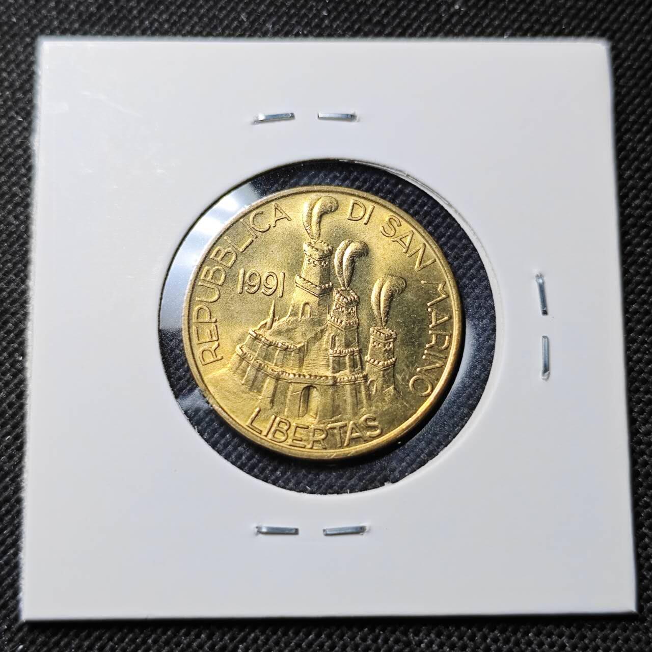 KK钱币收藏小铺  第412期 2月预留时间 周末发货 1991圣马力诺200里拉 