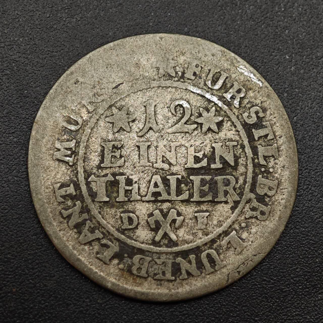 【淘币小摊】实时拍第八百八十五拍   小银币场    每周一统一发货 德国布伦瑞克1697年1/12泰勒跃马银币