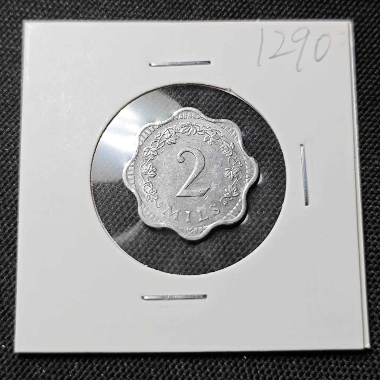 KK钱币收藏小铺  第412期 2月预留时间 周末发货 1972马耳他2米尔 