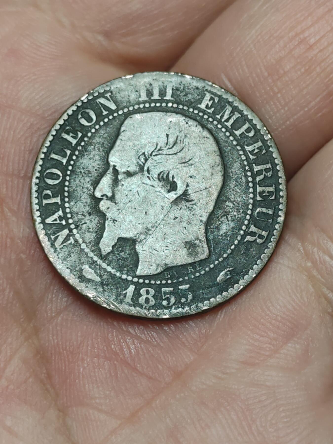 2026年第三十九场(总第二百零八场）外国好品散币场(免佣金) 法兰西第二帝国1855年5生丁(拿破仑三世第一版，A标巴黎造)