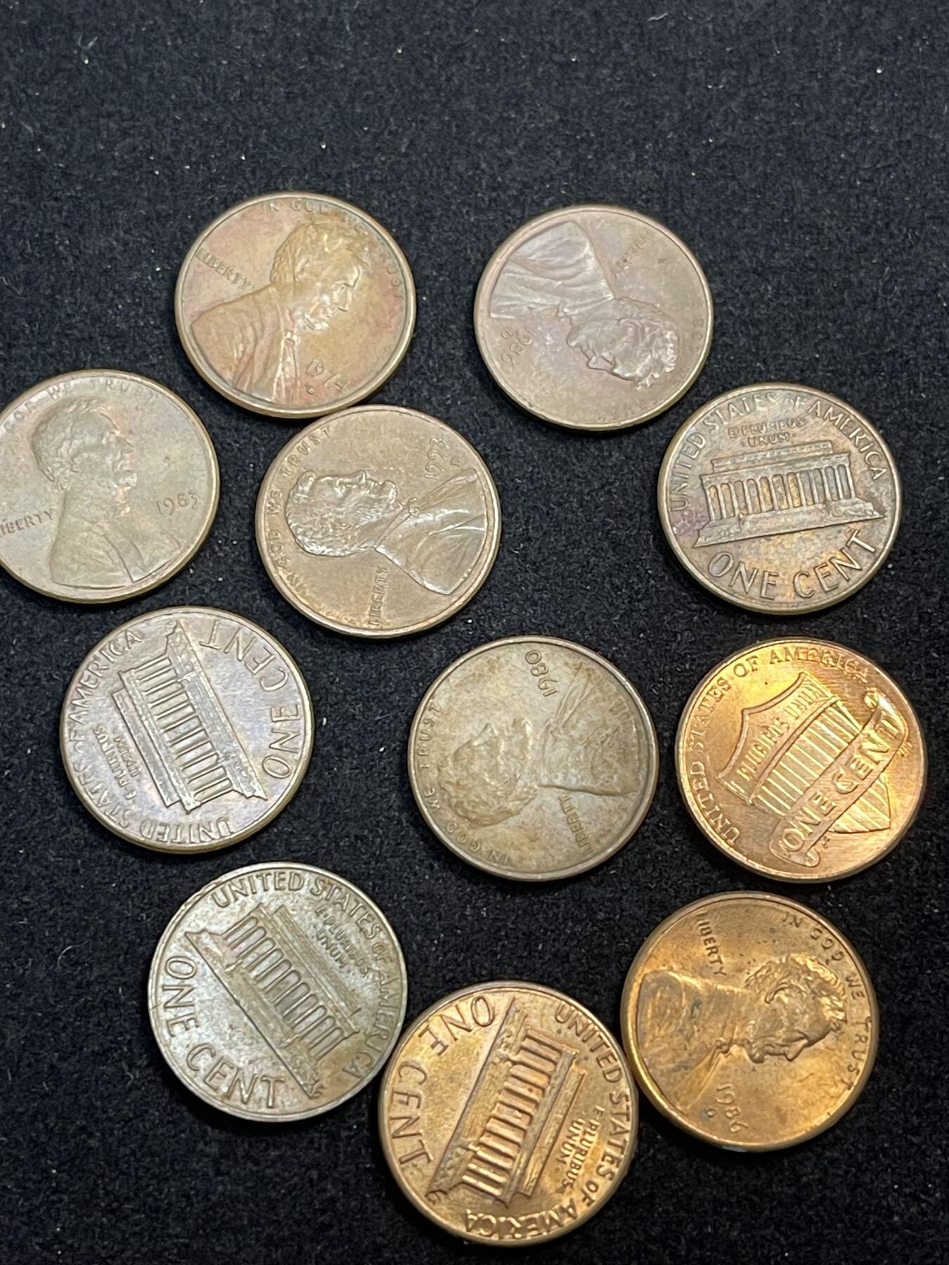 限时免佣！春季钱币邮票杂项专场拍卖-第二期 一美分林肯头硬币 一组10枚