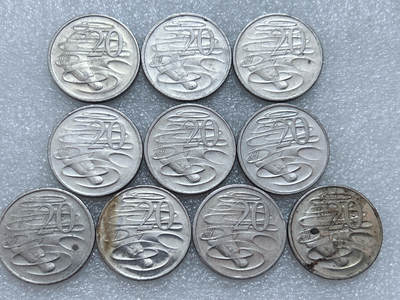 第一海外回流一元起拍收藏 散集专场  第310期 - 澳大利亚20分硬币 女王老年版 10枚