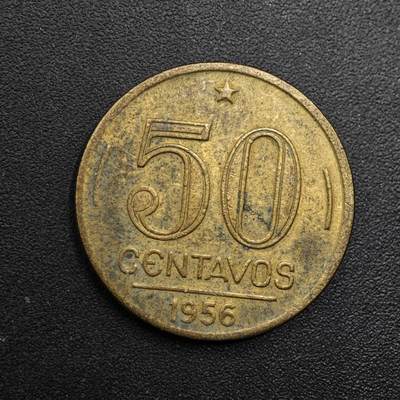 【淘币小摊】实时拍第八百八十六拍   散币场    每周一统一发货 - 巴西1956年50分铜币