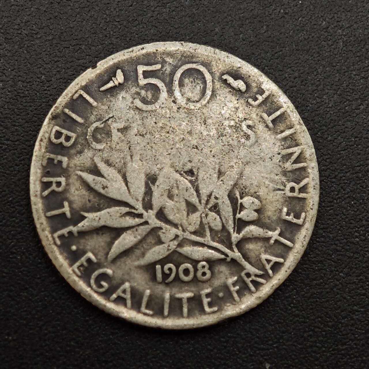 【淘币小摊】实时拍第八百八十五拍   小银币场    每周一统一发货 法国1908年播种女神50分银币