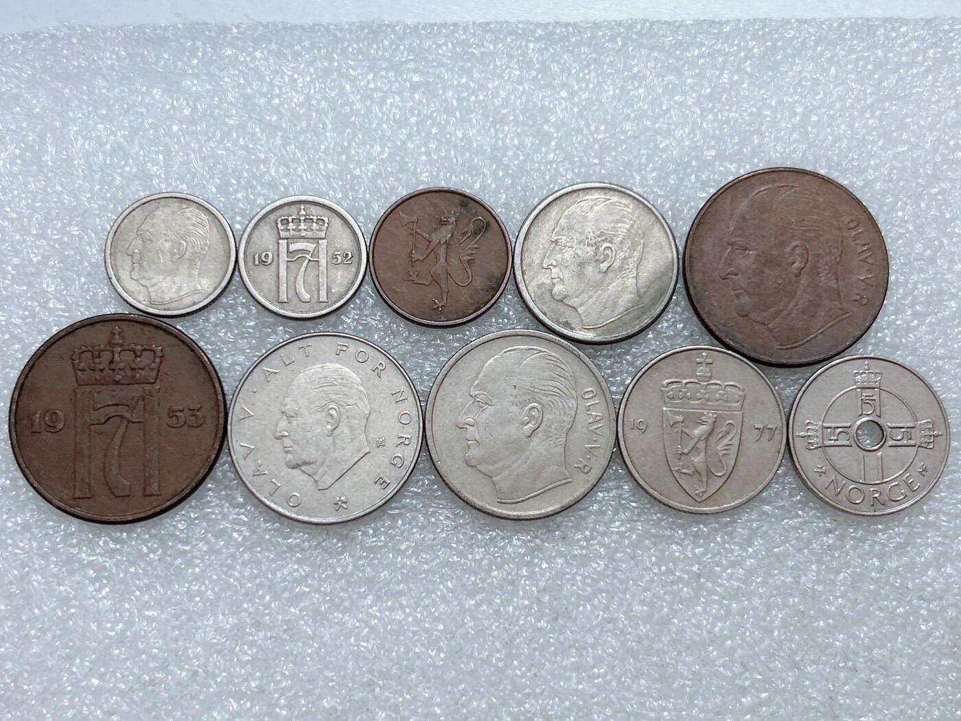 第一海外回流一元起拍收藏 散集专场  第310期 挪威不同版本硬币 10枚