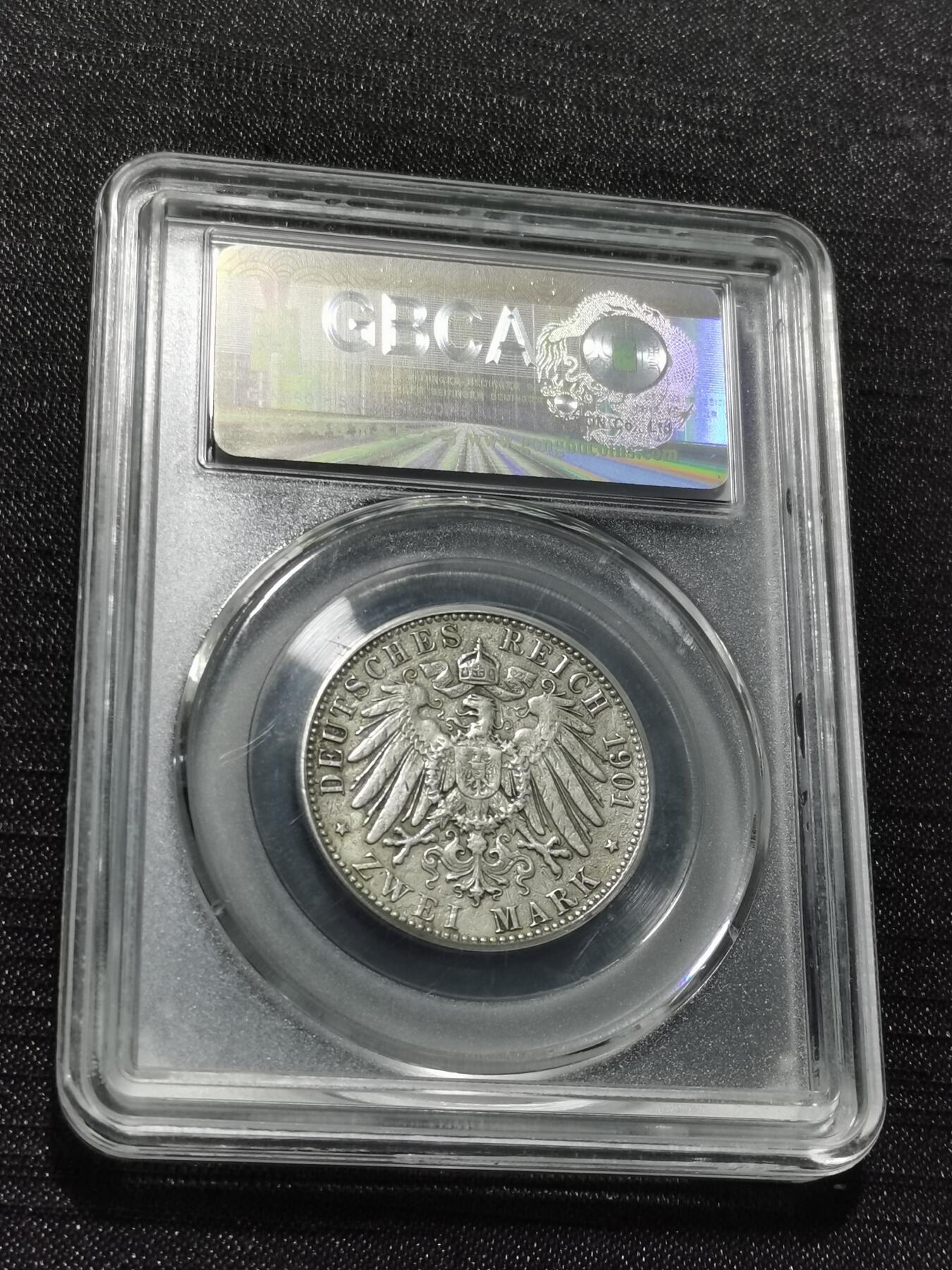 天下钱庄专场欢迎参拍 德国普鲁士建国200周年2马克银币