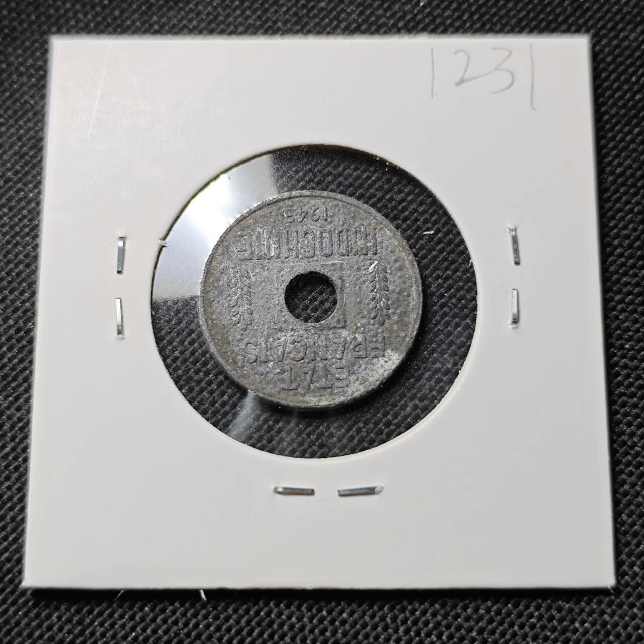 KK钱币收藏小铺  第412期 2月预留时间 周末发货  法属印支1/4分