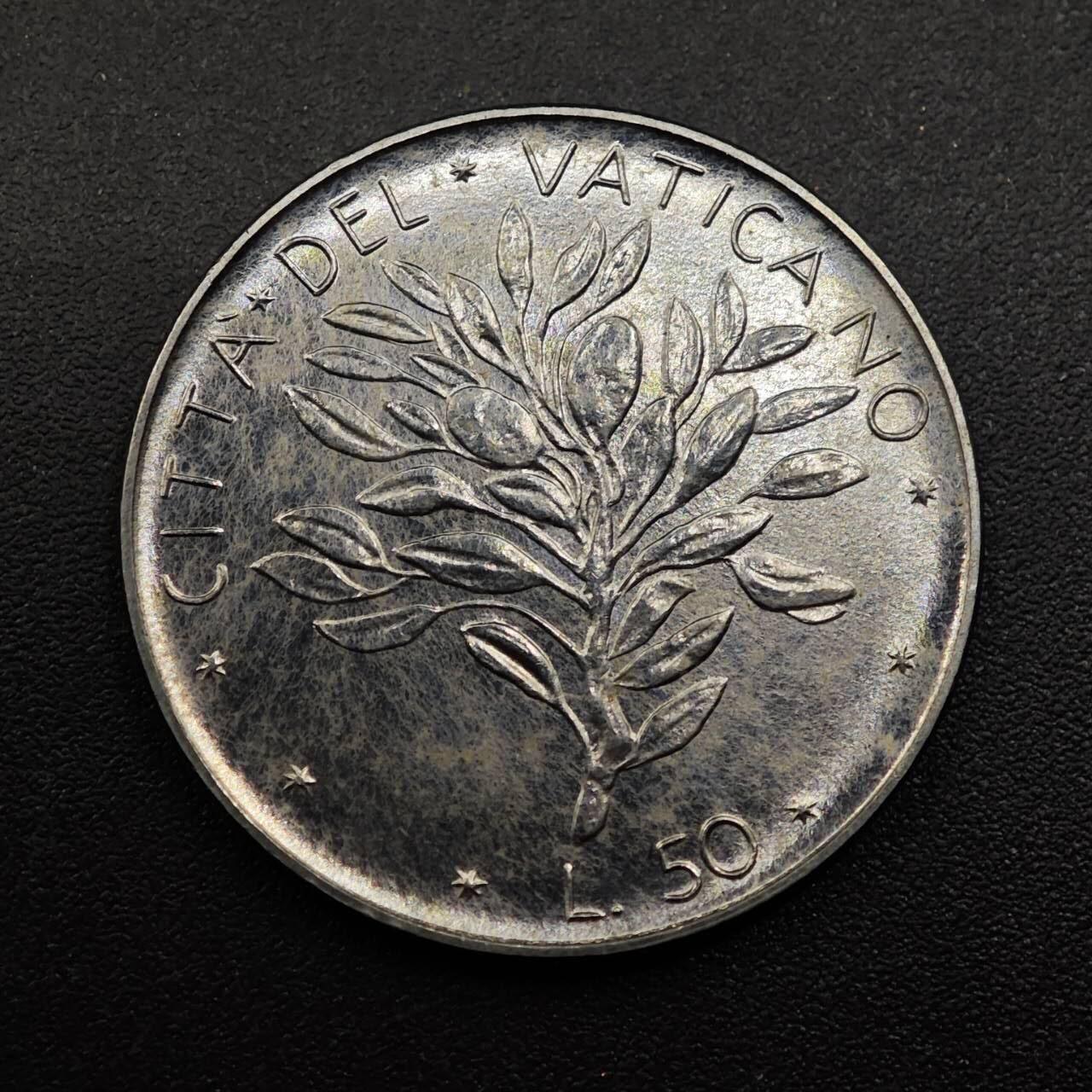 【淘币小摊】实时拍第八百八十六拍   散币场    每周一统一发货 梵蒂冈1970年50里拉