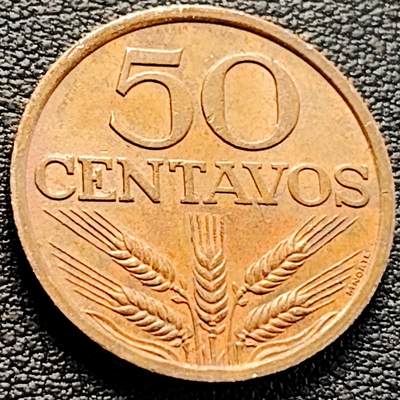 泉币菌-第218场-拍品多 请提前出价 - 葡萄牙50分青铜币 1974年 十字架 22.5mm 欧洲币