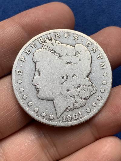 《竞宝斋》第476场 周日，周一 2场连拍 （全场包邮）欢迎送拍 - 美国1901年摩根1美元银币