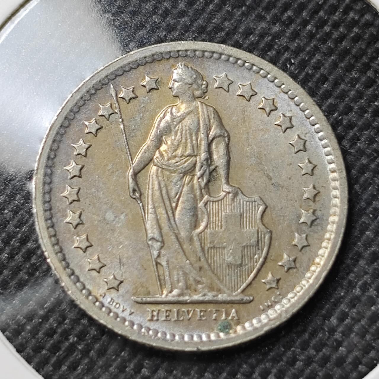 KK钱币收藏小铺  第412期 2月预留时间 周末发货 1968瑞士1/2法郎