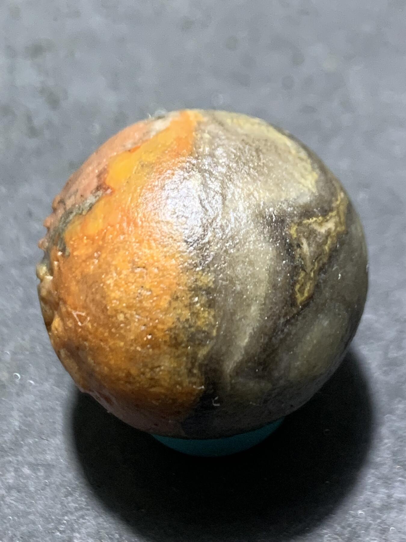 精美亚光原皮风化纹战国红玛瑙手工雕刻善字2.0单珠一颗！