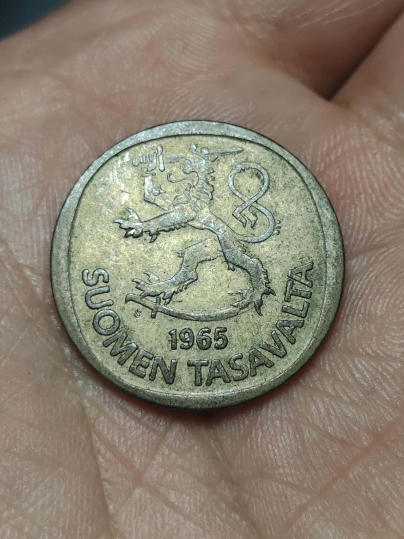 2026年第三十九场(总第二百零八场）外国好品散币场(免佣金) 芬兰🇫🇮1965年1马克银币(1963–2001年第一版，S标，350银)