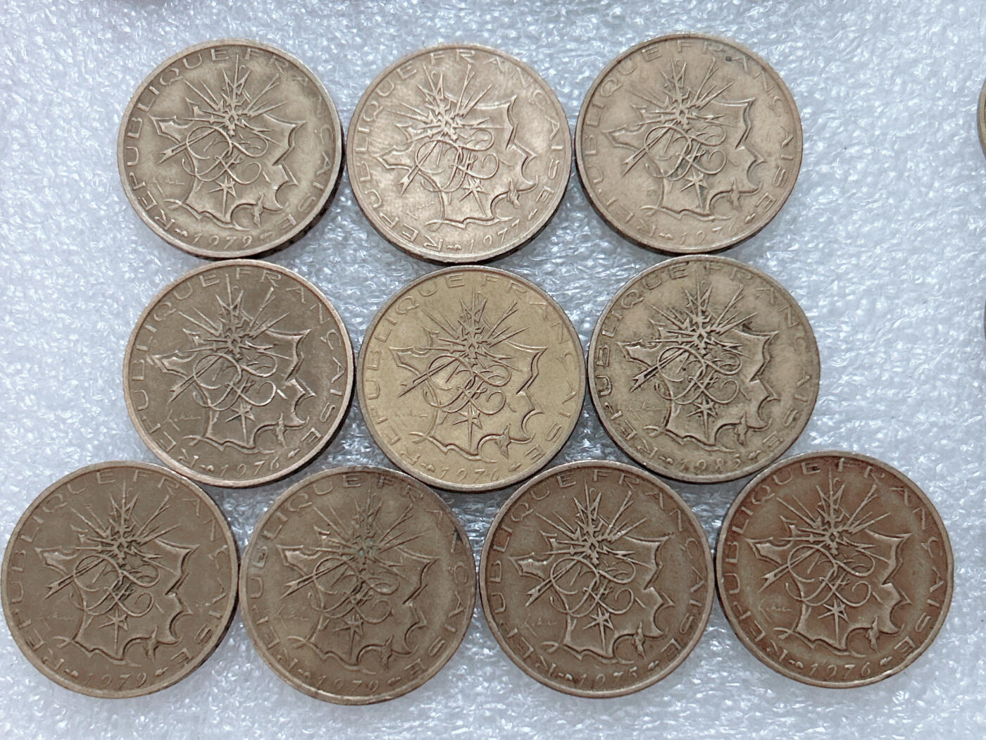 第一海外回流一元起拍收藏 散集专场  第310期 法国巴士底狱10法郎硬币 10枚