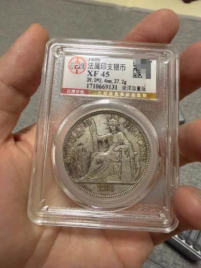 法属印支银币 坐洋 1886年加重版（坐洋六珍之一） - 法属印支银币 坐洋 1886年加重版（坐洋六珍之一）