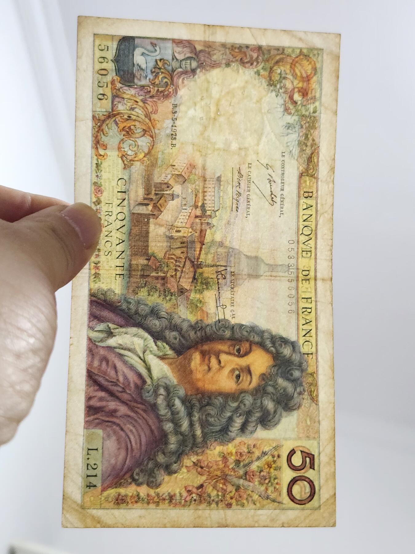 3月29号晚上8点 外国纸币自动截拍第48场 50法郎原票