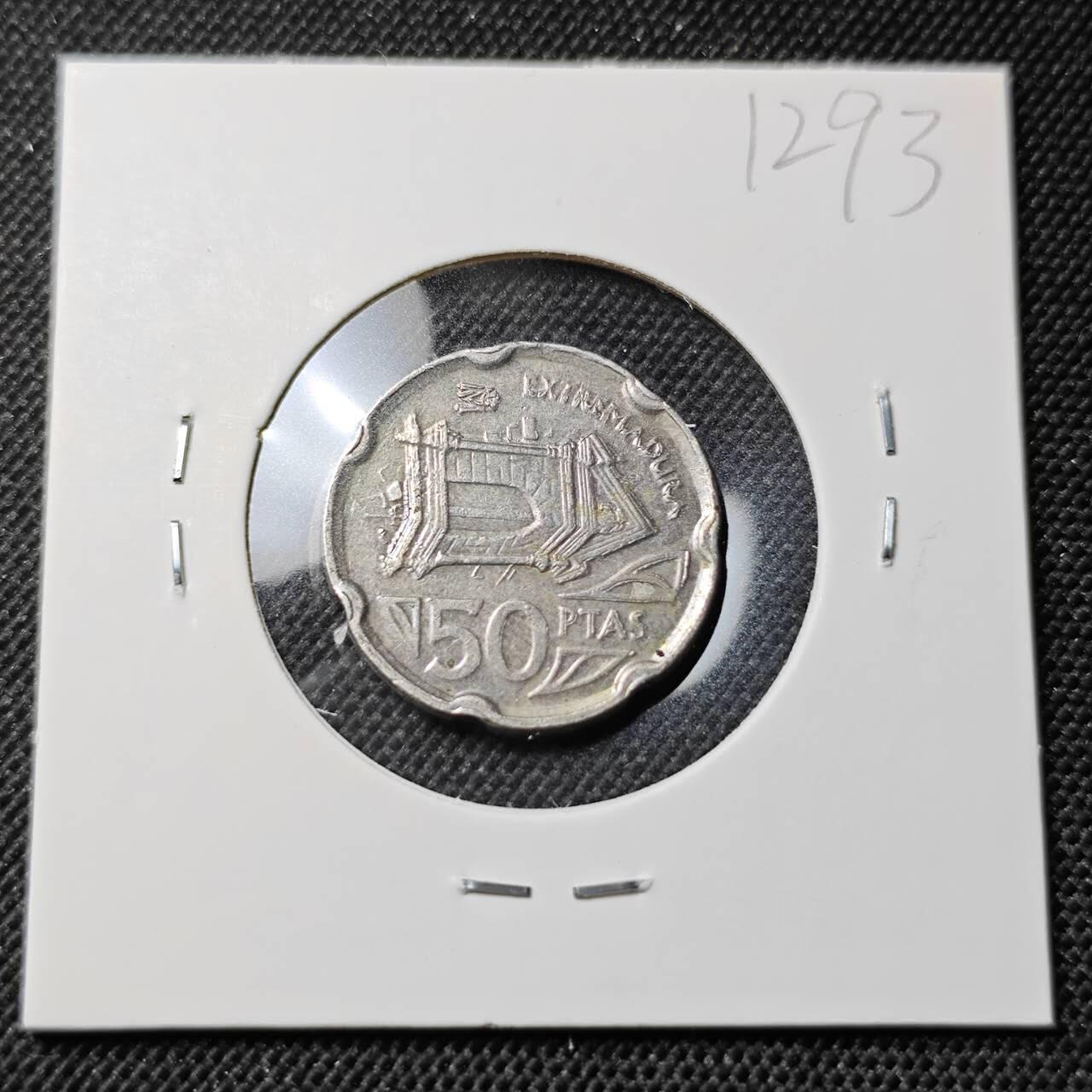 KK钱币收藏小铺  第412期 2月预留时间 周末发货 1993西班牙50比塞塔 纪念币