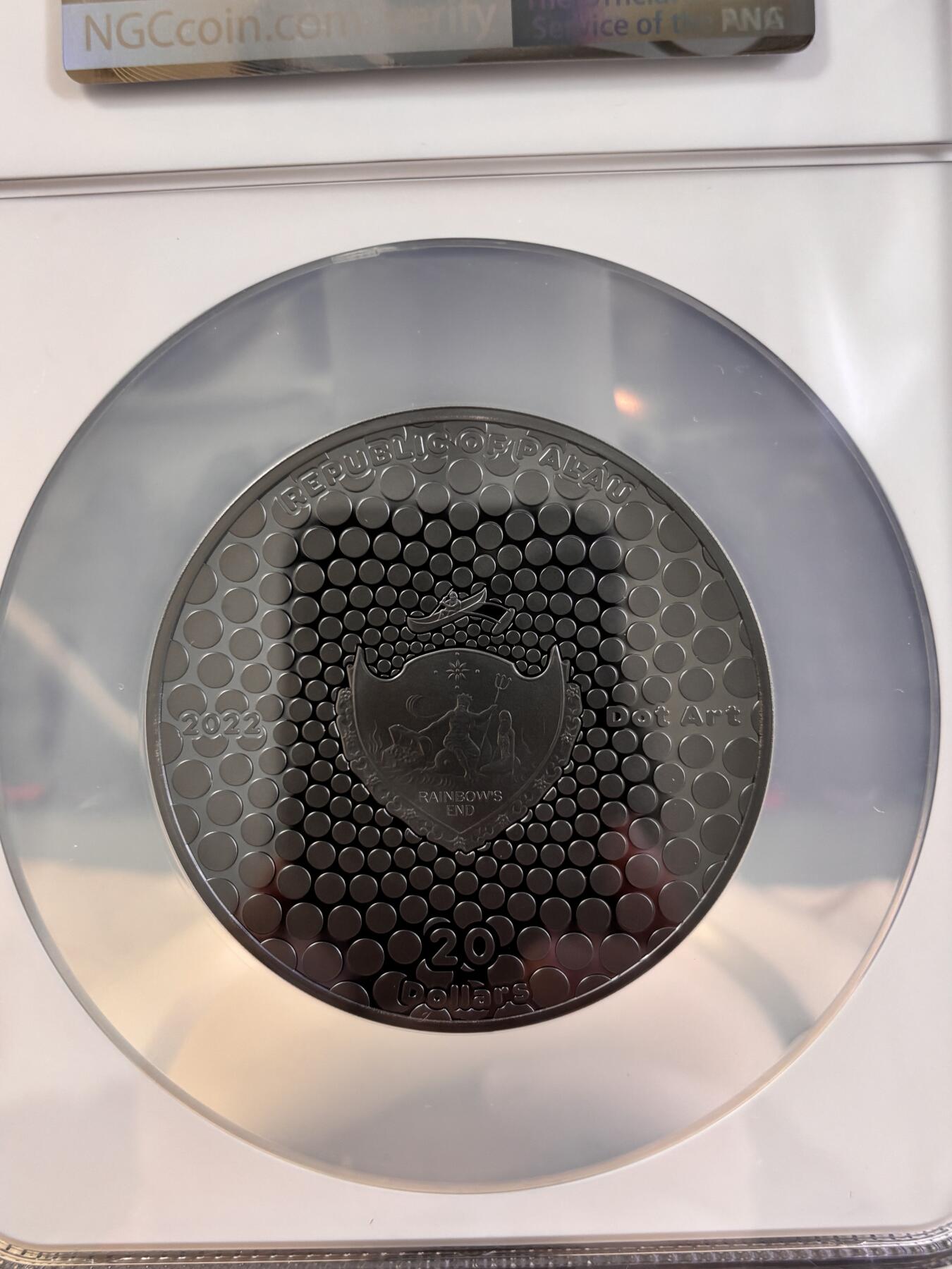 第196期拍卖 帕劳2022年点画埃及金字塔3盎司彩银币NGC-PF70首，999银，发行333枚