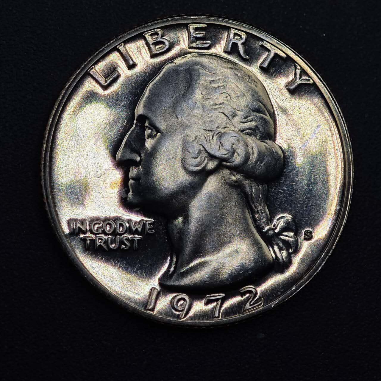 【淘币小摊】实时拍第八百八十六拍   散币场    每周一统一发货 美国1972年25分精制币