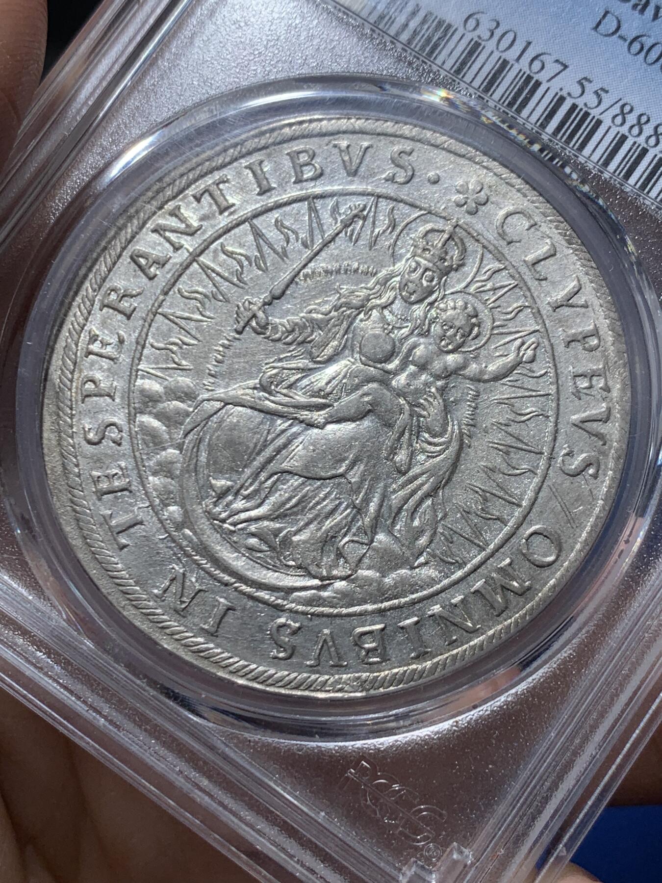 《竞宝斋》第476场 周日，周一 2场连拍 （全场包邮）欢迎送拍 PCGS AU55 巴伐利亚选侯国 1625 泰勒银币 打制细节与光度顶级，品相明显低评 首位选侯马克西米利安一世于三十年战争时期发行