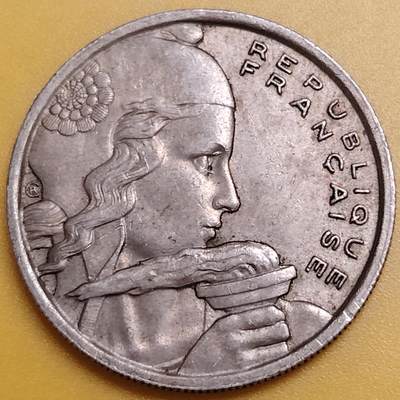 布加迪🐬～世界钱币(上海)🌾第 286 期 /  各国套币和散币 - 法国🇫🇷 1954年 100法郎