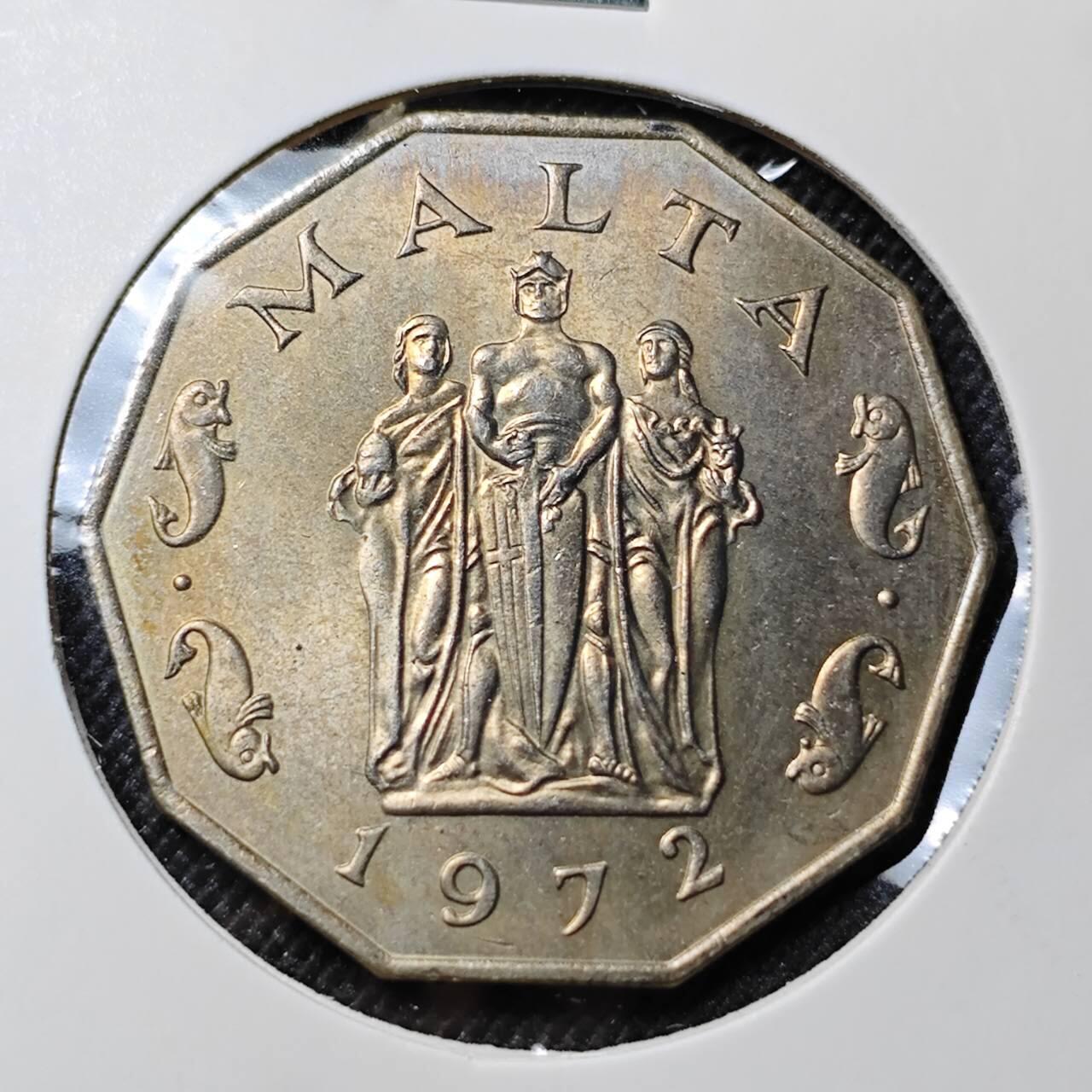 KK钱币收藏小铺  第412期 2月预留时间 周末发货 1972马耳他50分 好品