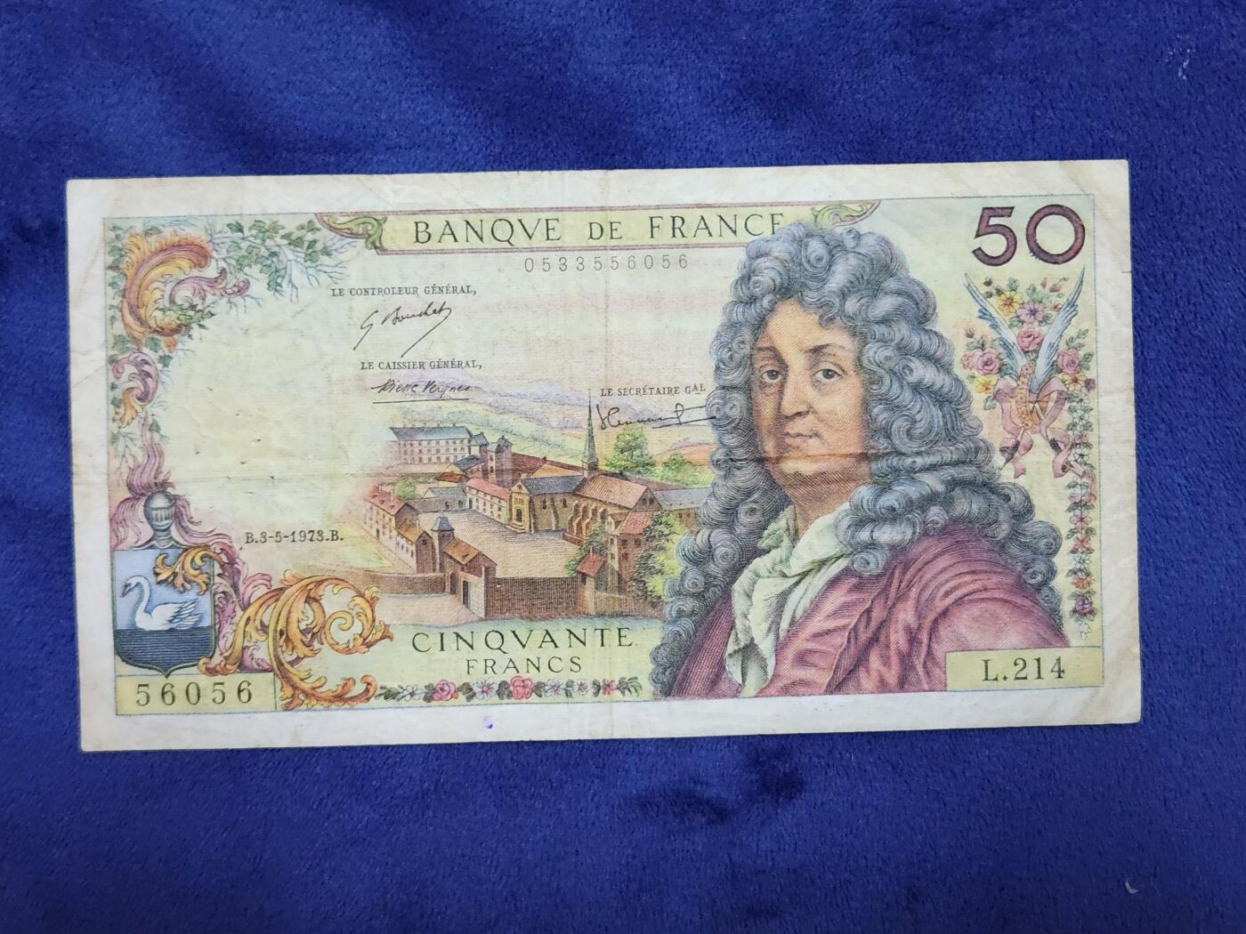 3月29号晚上8点 外国纸币自动截拍第48场 50法郎原票