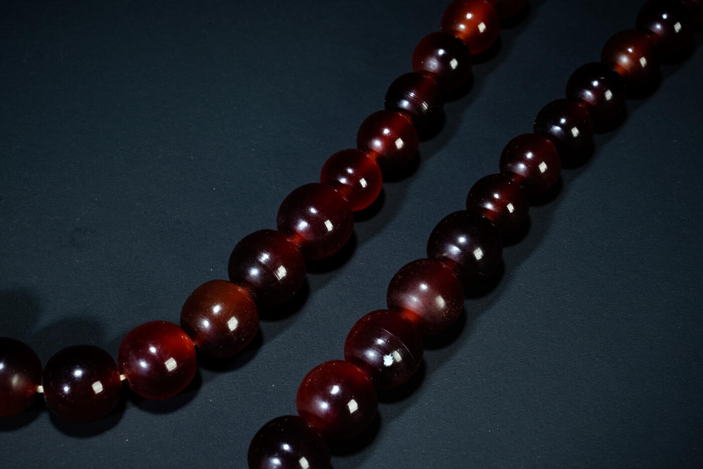 上海都达杂项专场六十七【全场包邮】 清代欧洲回流天然老琥珀圆珠项链95-10