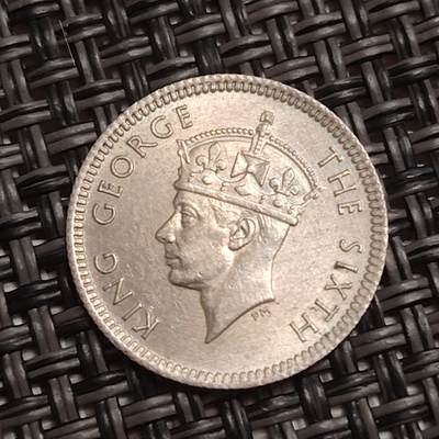 布加迪🐬～世界钱币(上海)🌾第 284 期 /  各国套币和散币 - 马来亚 1948年 5分 乔治六世头像